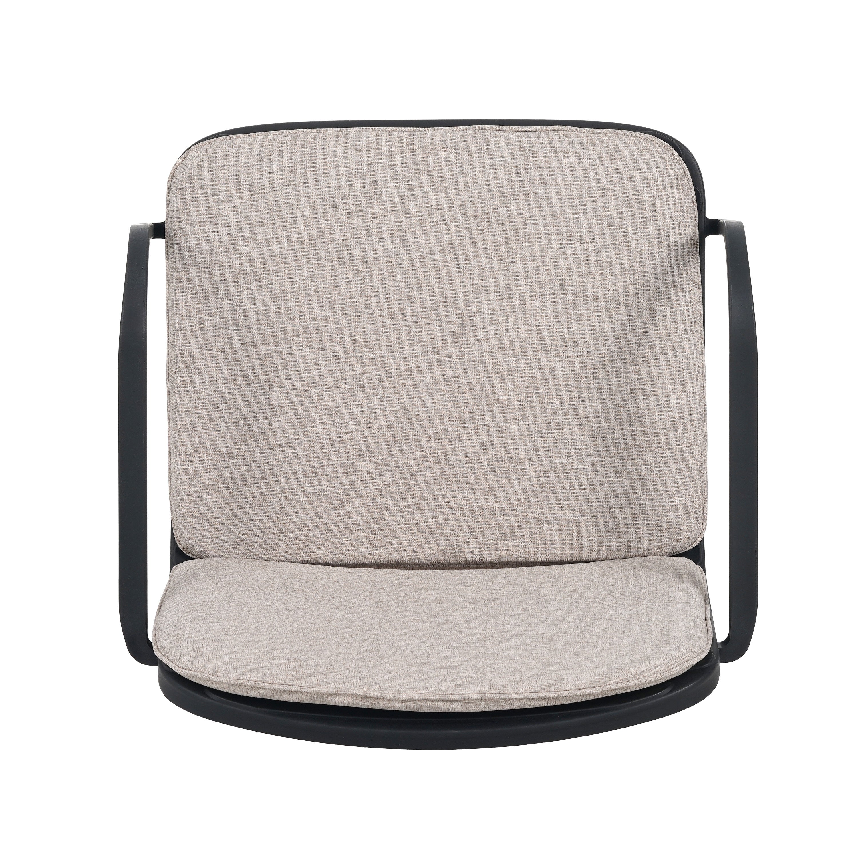 Outdoor Chat Set Polypropylene Black Beige Cushion 3 Piece Loveseat