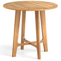 31.5 Inches Patio Dining Table with Slatted Tabletop and X-shaped Frame