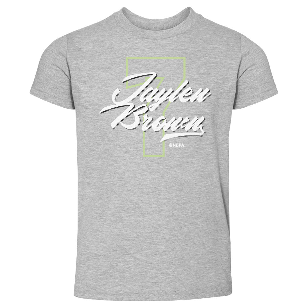 Jaylen Brown Boston Number Script WHT