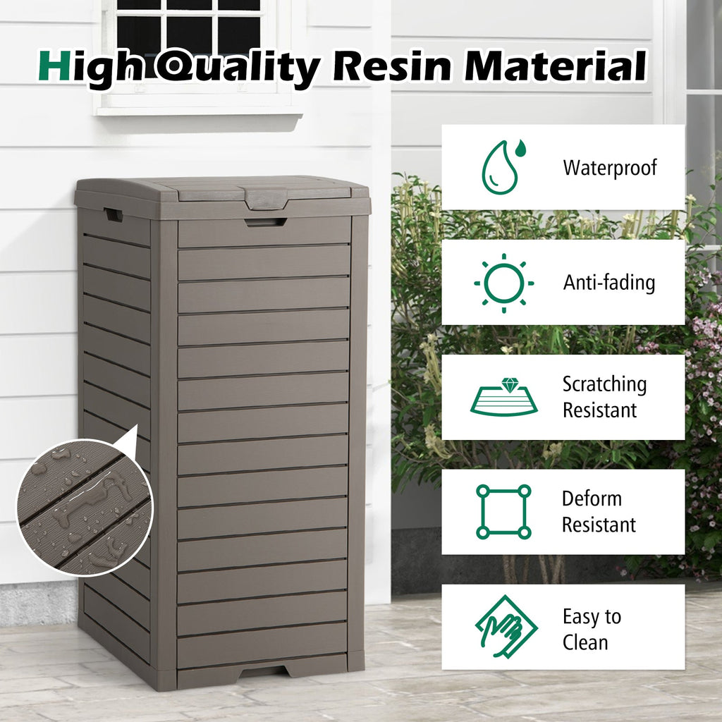 31 Gallon Large Outdoor Trash Can with Lid and Pull