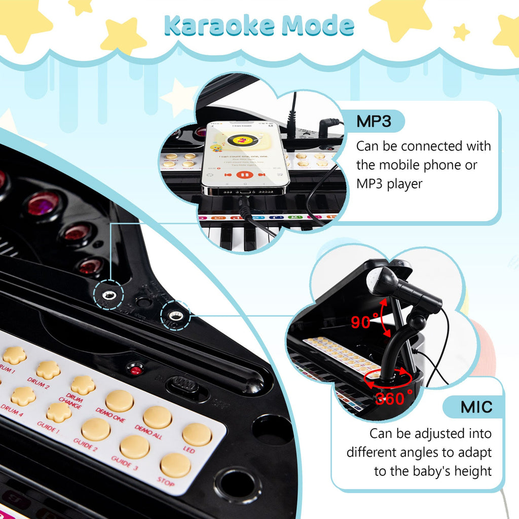 31 Keys Kids Piano Keyboard with Stool and Piano Lid