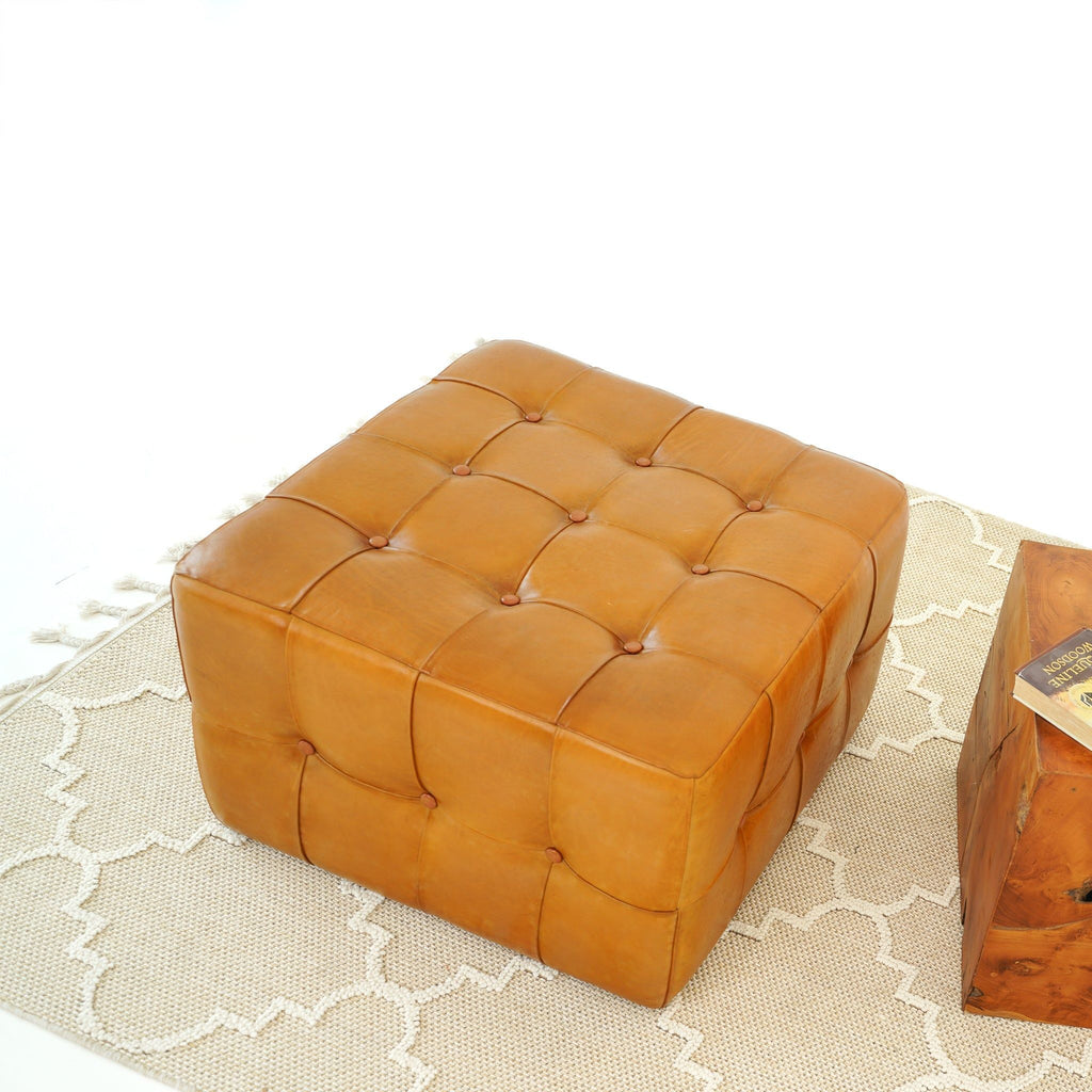 Benjiro - Square Ottoman - Tan