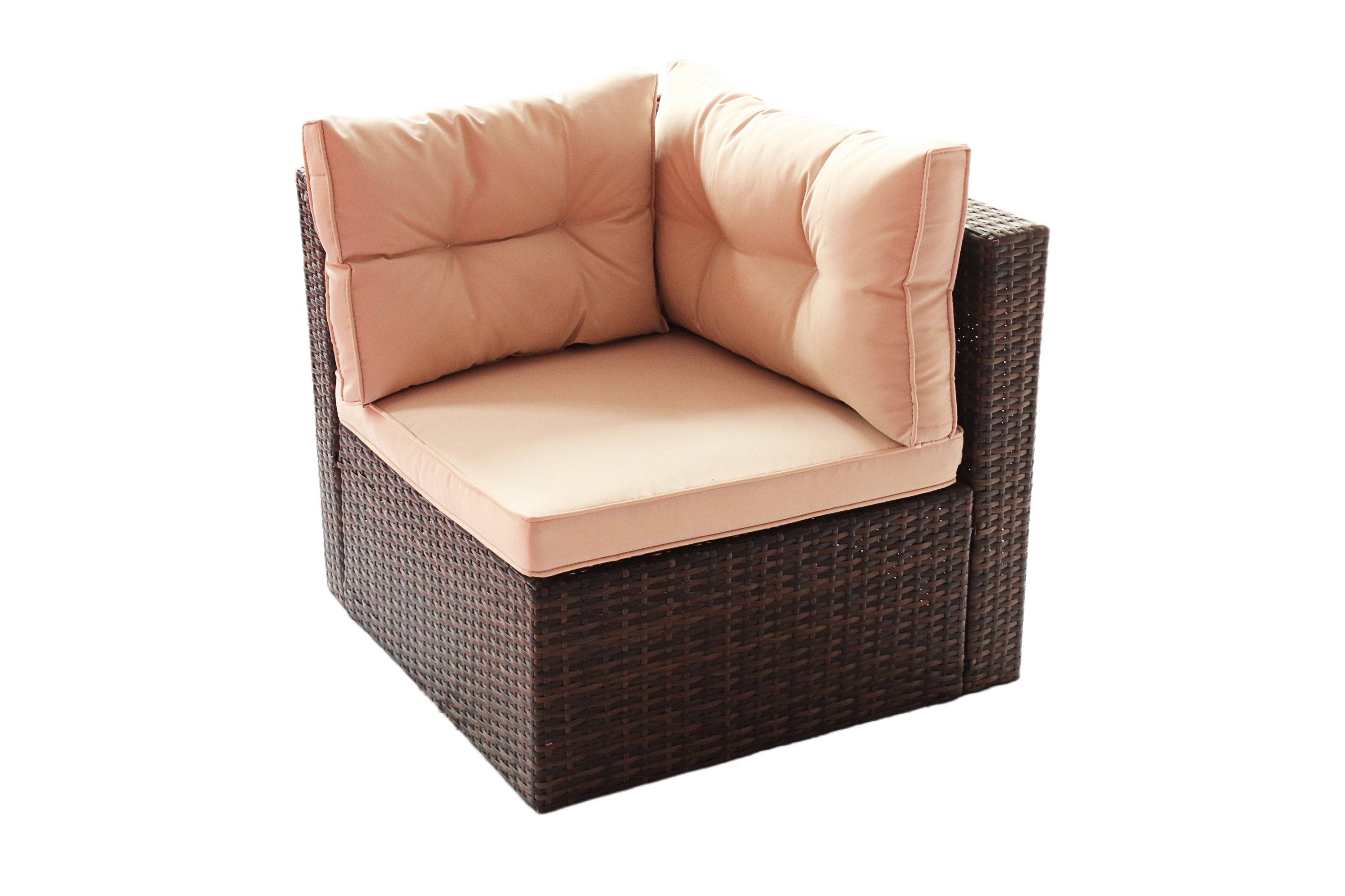 Outdoor Sectional Set PE Rattan 7 Piece Seats 6