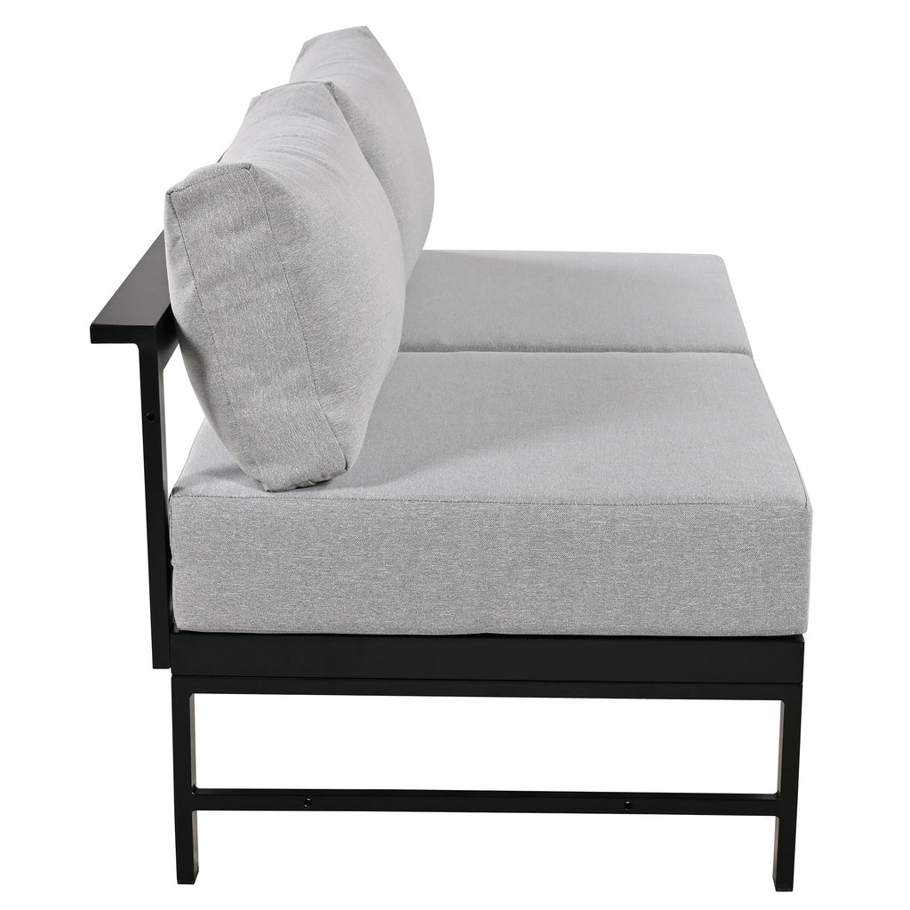 Outdoor Sectional Set Iron Gray U-Shape Seats 5 to 6 5.9 In Cushion