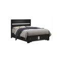 Madrid - Queen Bed With Storage Drawers And Nickel Handles - Black