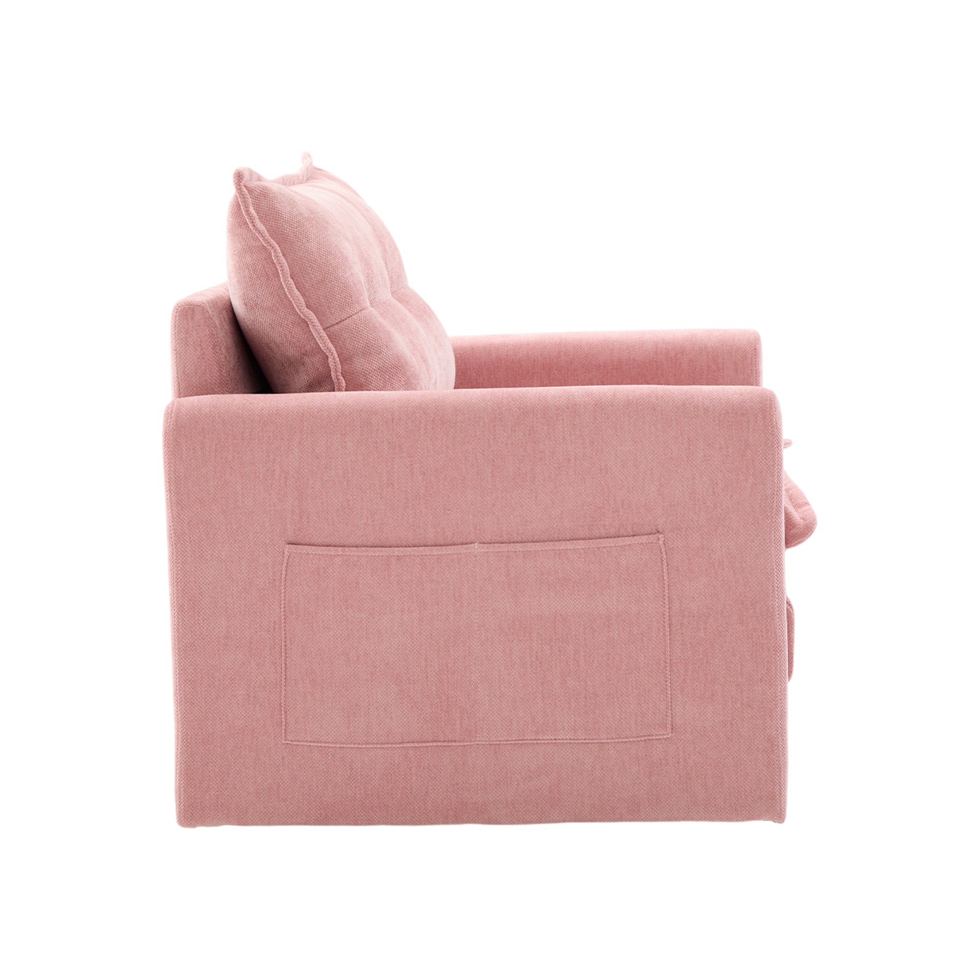 Accent Chair Swivel Barrel Chenille Pink Memory Foam