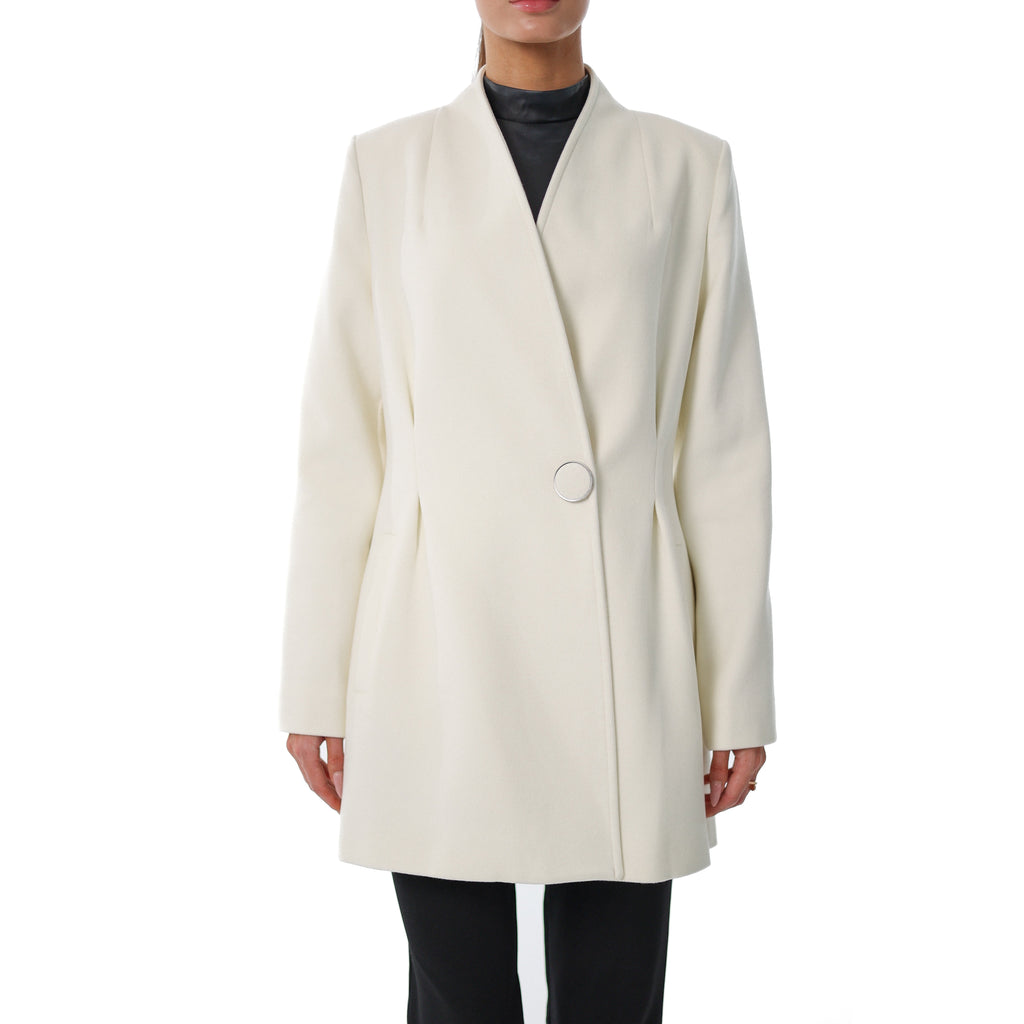 Opéra Cashmere Blend Overcoat in White