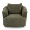Accent Chair Swivel Barrel Chenille Green 360 Degree Pocket Spring 38 In