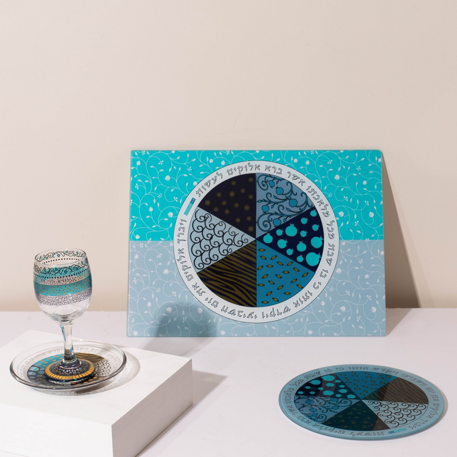 Chic Glass Kiddush Cups with Vibrant Colors – Aqua Spirit Series