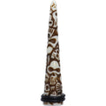 00G Brown White Resin Native Skull Taper