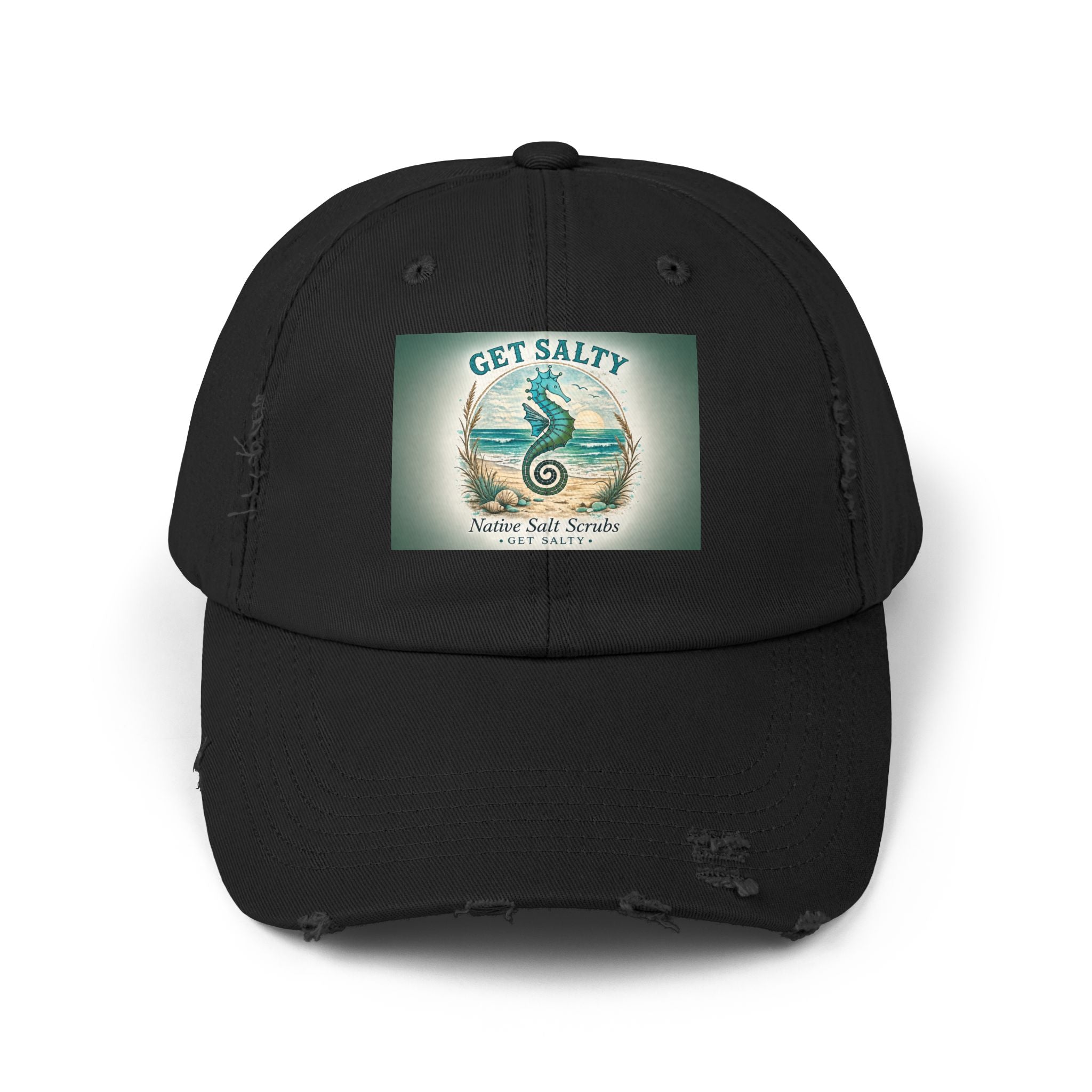 Get Salty Seahorse Distressed Cap