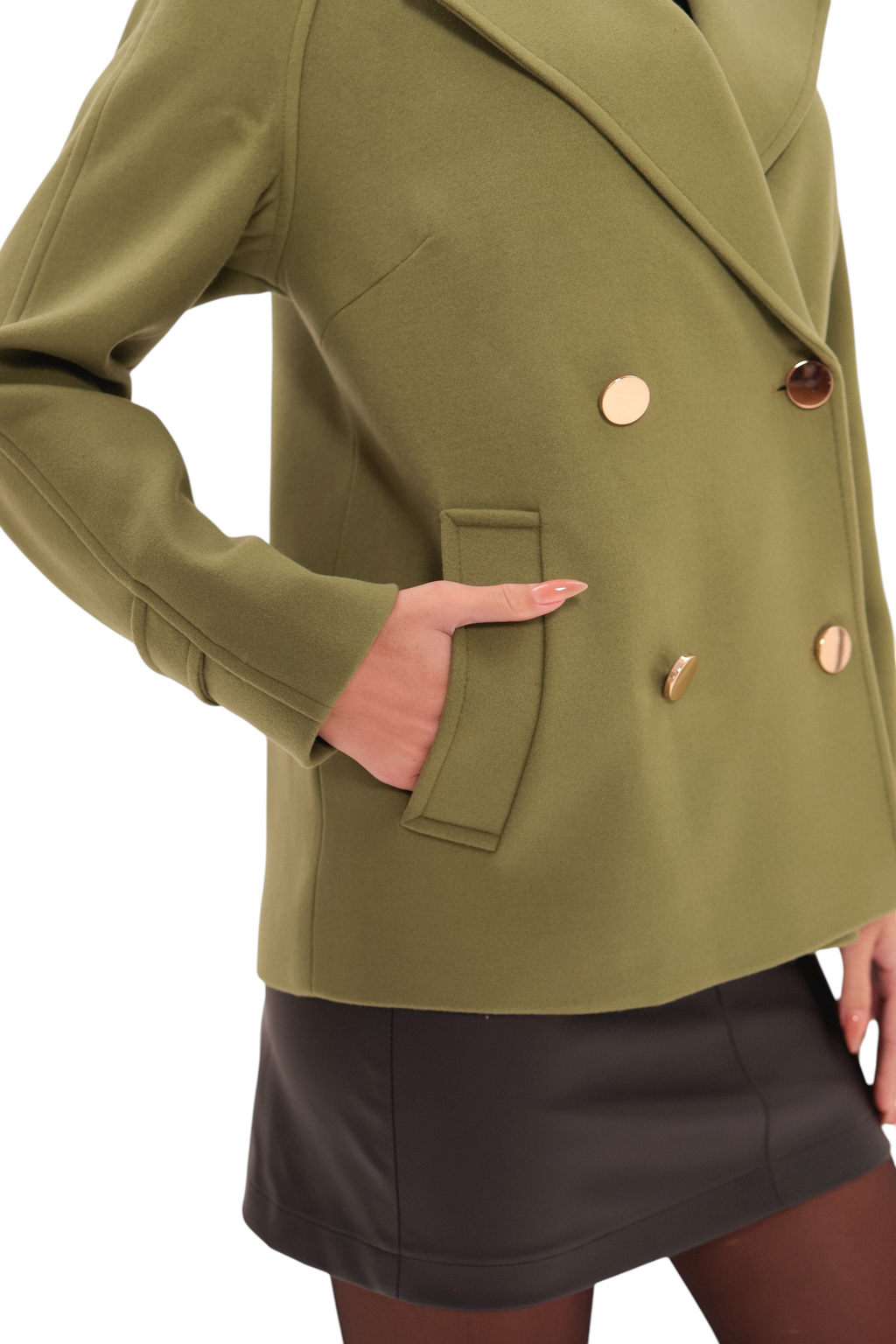 Sorrento Cashmere Blend Coat in Olive