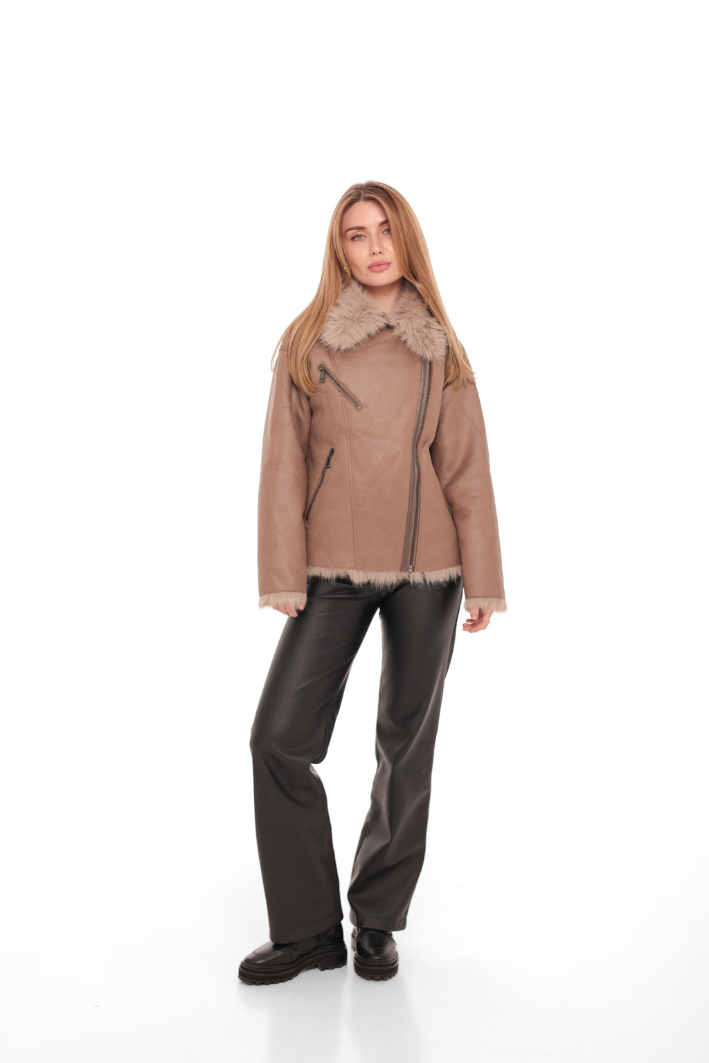 Estella Faux Fur Jacket in Mocha