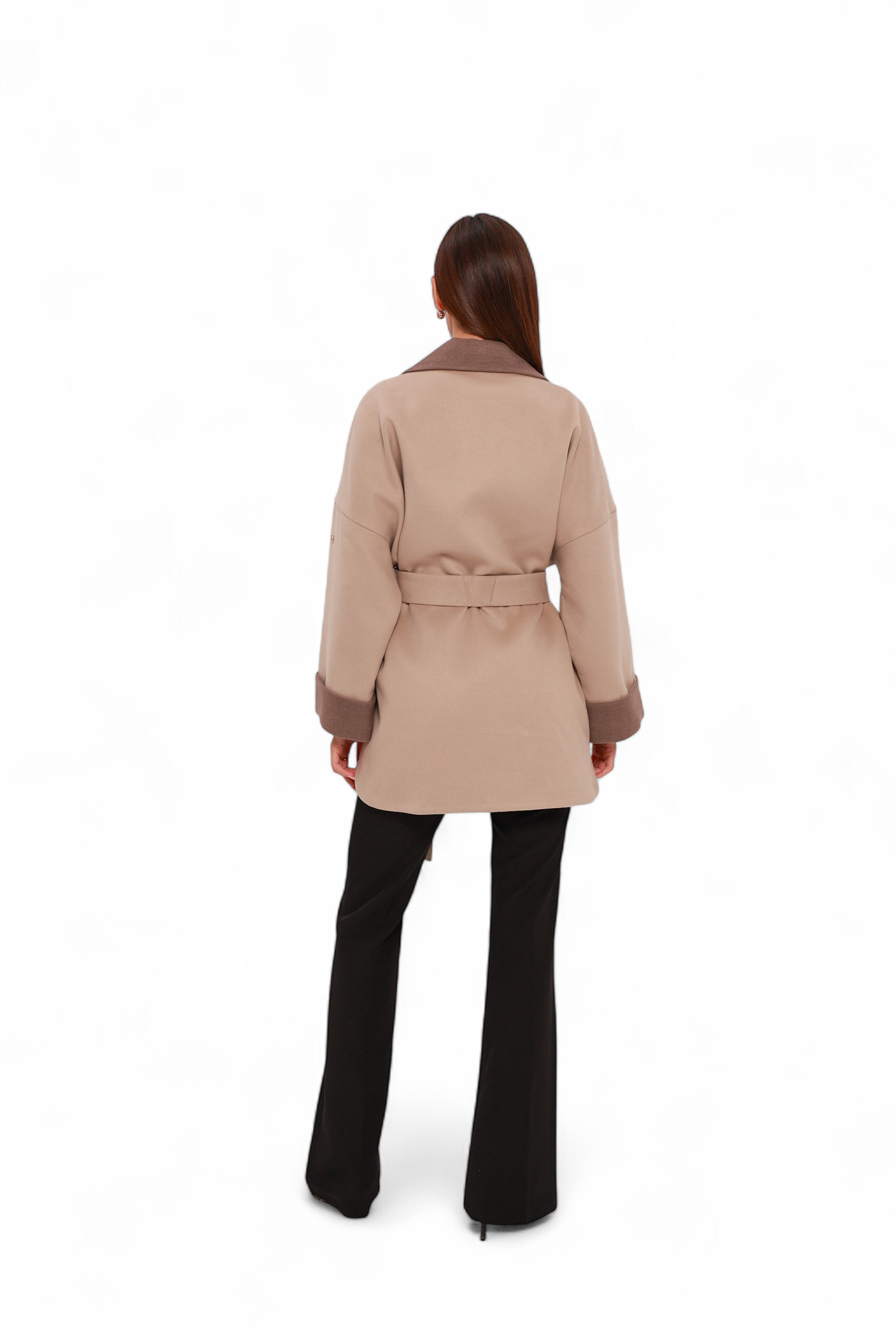 Sandro Cashmere Blend Overcoat in Beige