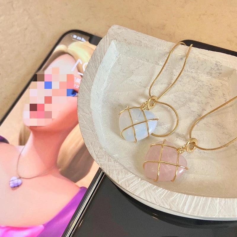 Fashion Moonstone Necklace - Cartoon Princess Love Girl Jewelry