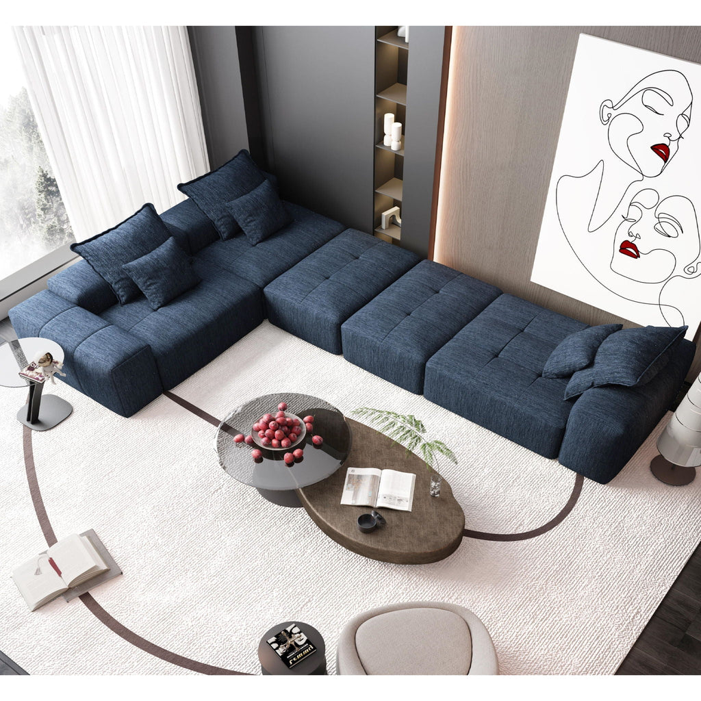 Modern Oversized Diy Combination Modular Sectional Sofa With Pillows