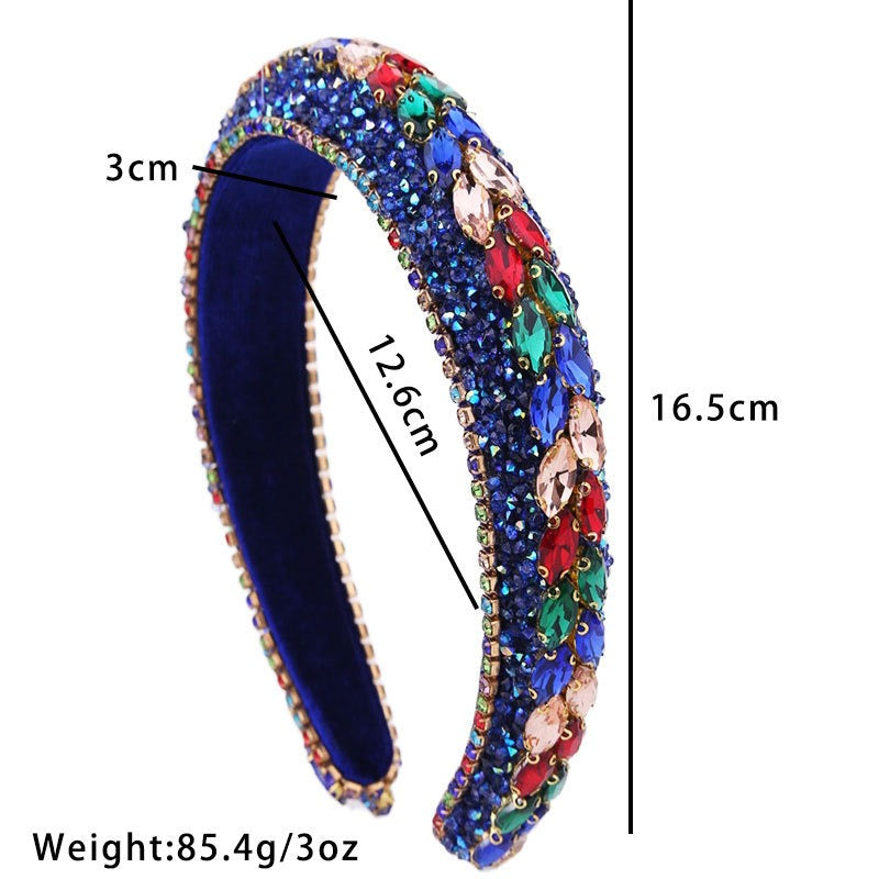 Colored diamond sponge Baroque vintage headband