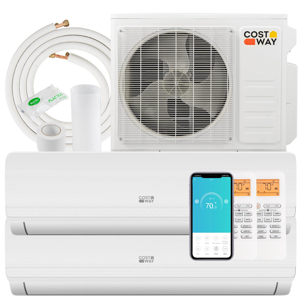 36000 BTU 2 Zone 19 SEER2 Mini Split AC with Heat Pump