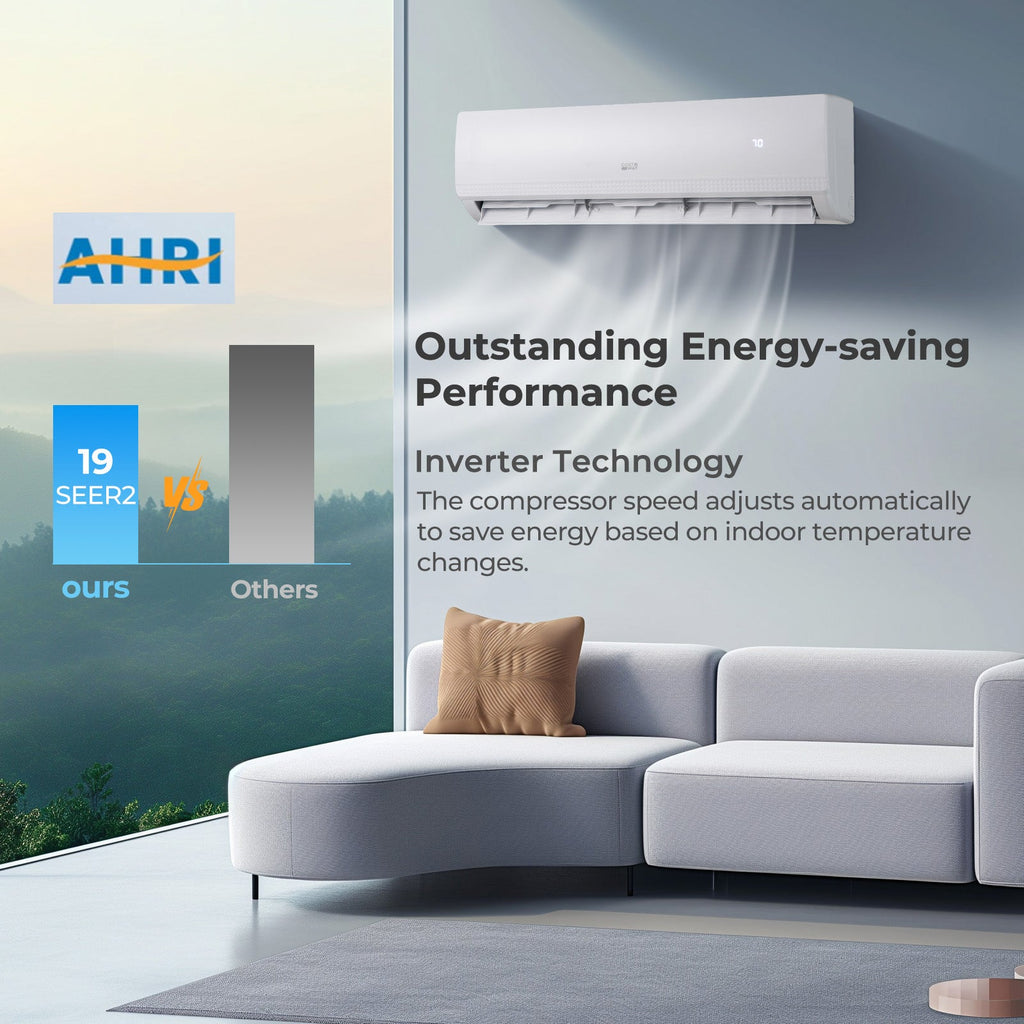 36000 BTU 2 Zone 19 SEER2 Mini Split AC with Heat Pump