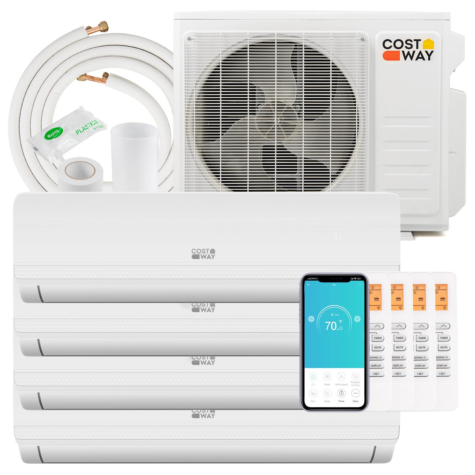 36000 BTU 4 Zone 19 SEER2 Mini Split AC with Heat Pump