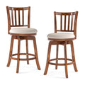 360¬∞ Rotating Counter Height Chairs Set of 2 with Upholstered Seat and Backrest