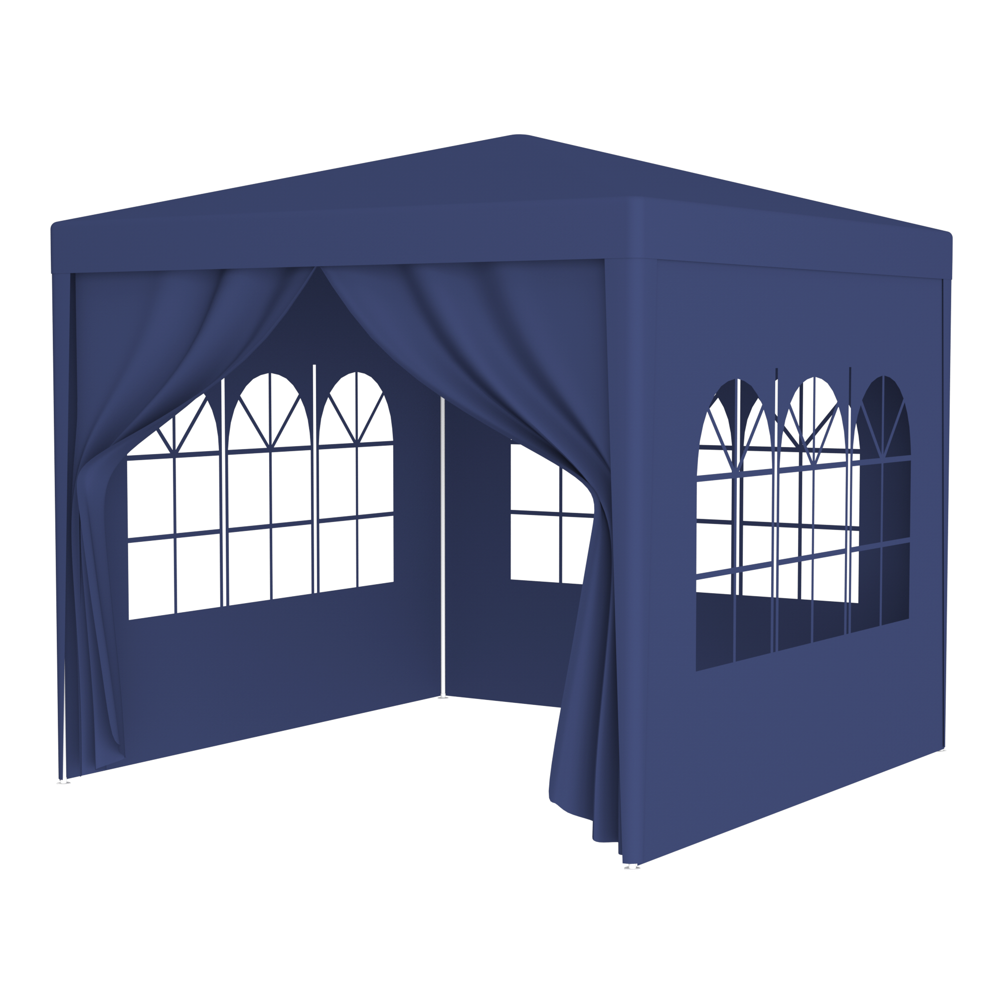 10'x10' Party Tent Outdoor Heavy Duty Gazebo Wedding Canopy with 4 Removable Walls, Blue