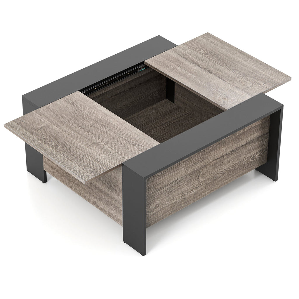 36.5 Inch Coffee Table with Sliding Top and Hidden Compartment