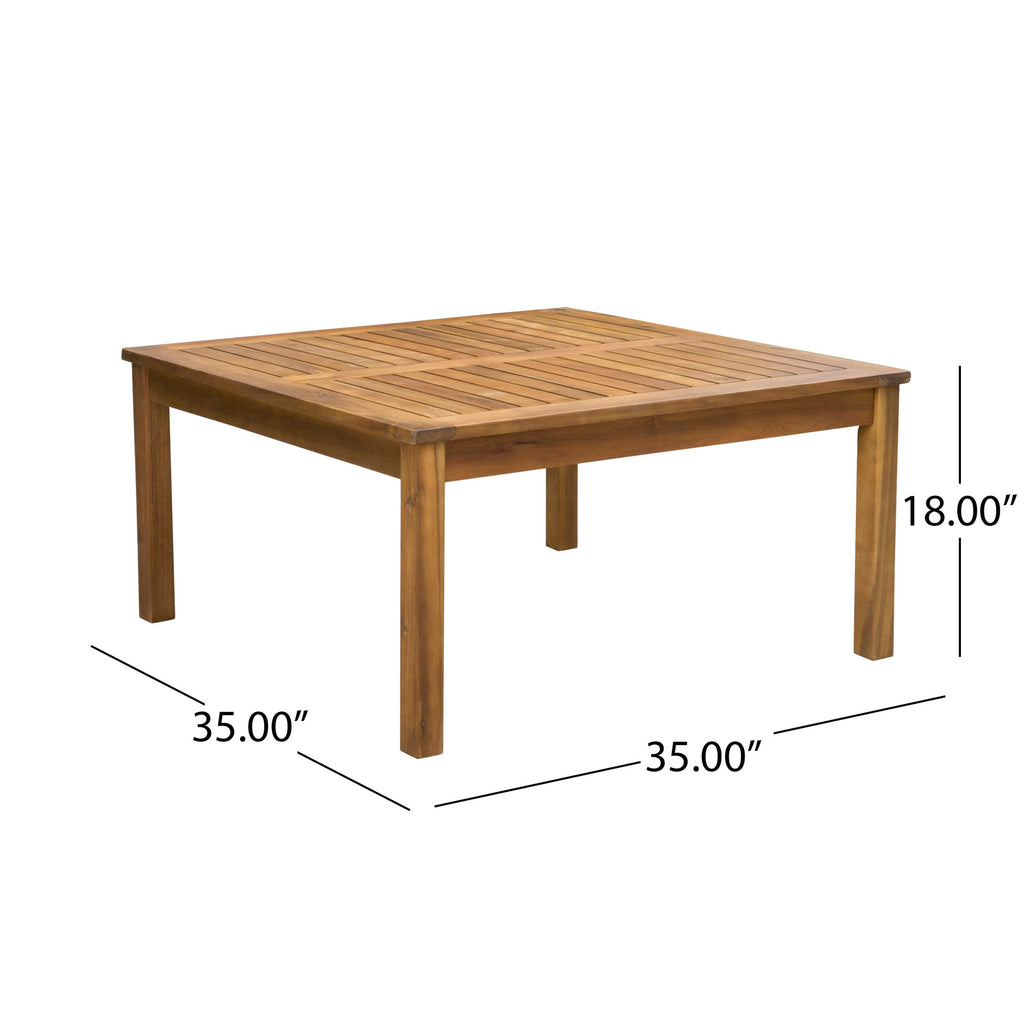 Outdoor Sectional Set Acacia Wood Cream 6 Piece Modular Seats 5