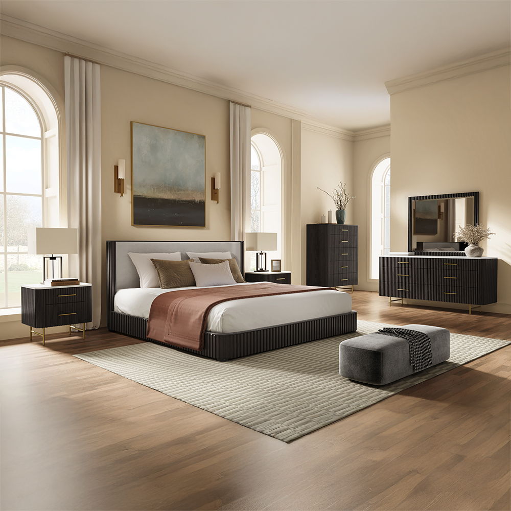 Clayten - Dresser - Marble Top & Espresso