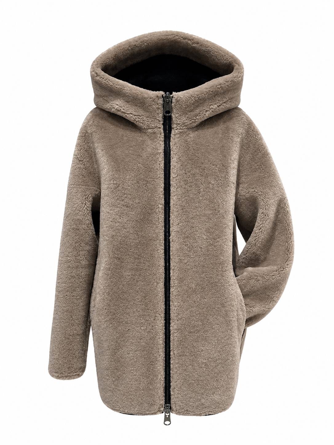 ⇆ Reversible Faux Shearling Hooded Coat