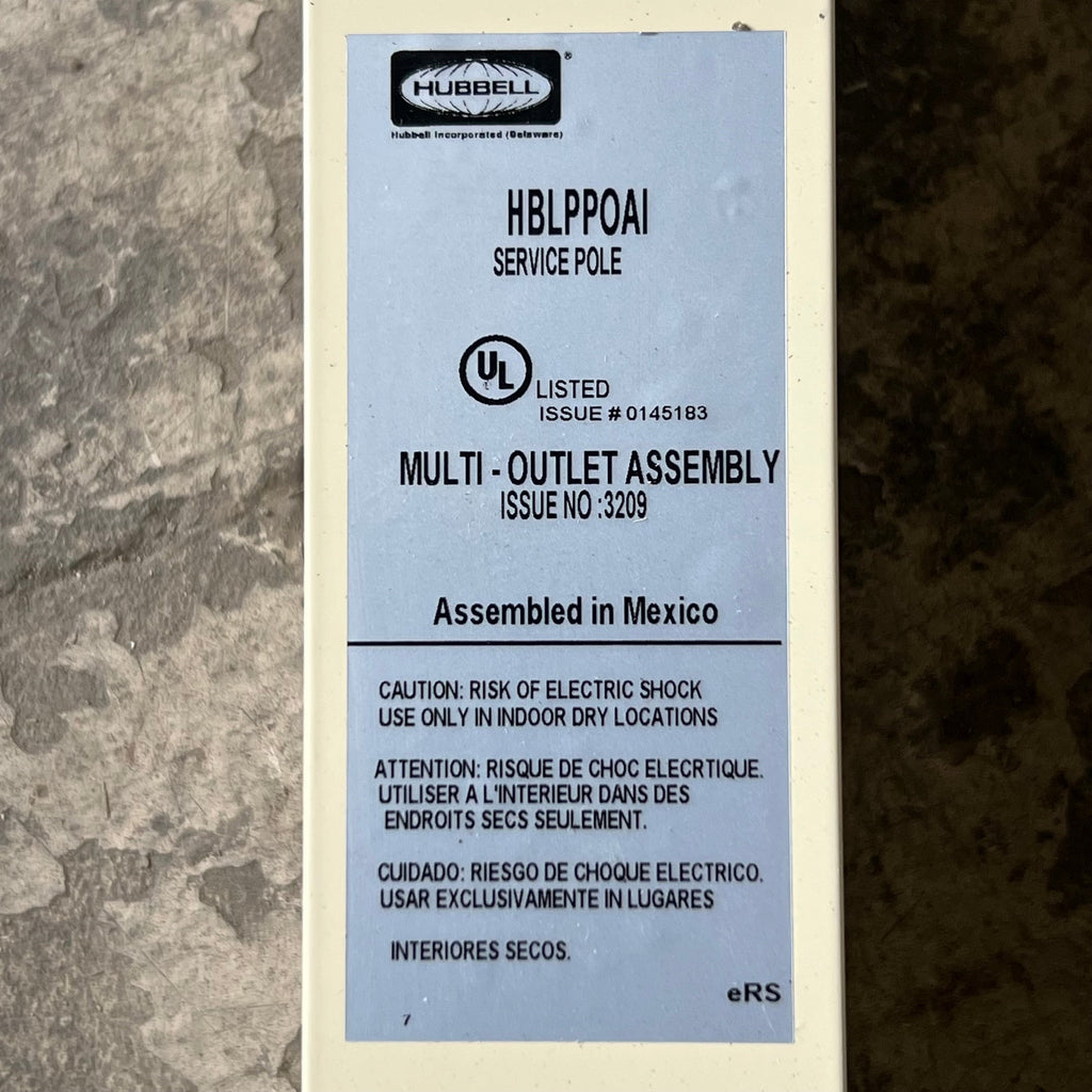 HUBELL Aluminum Service Pole 10 ft. 2" L x 2.13" W, Ivory HBLPPOAI