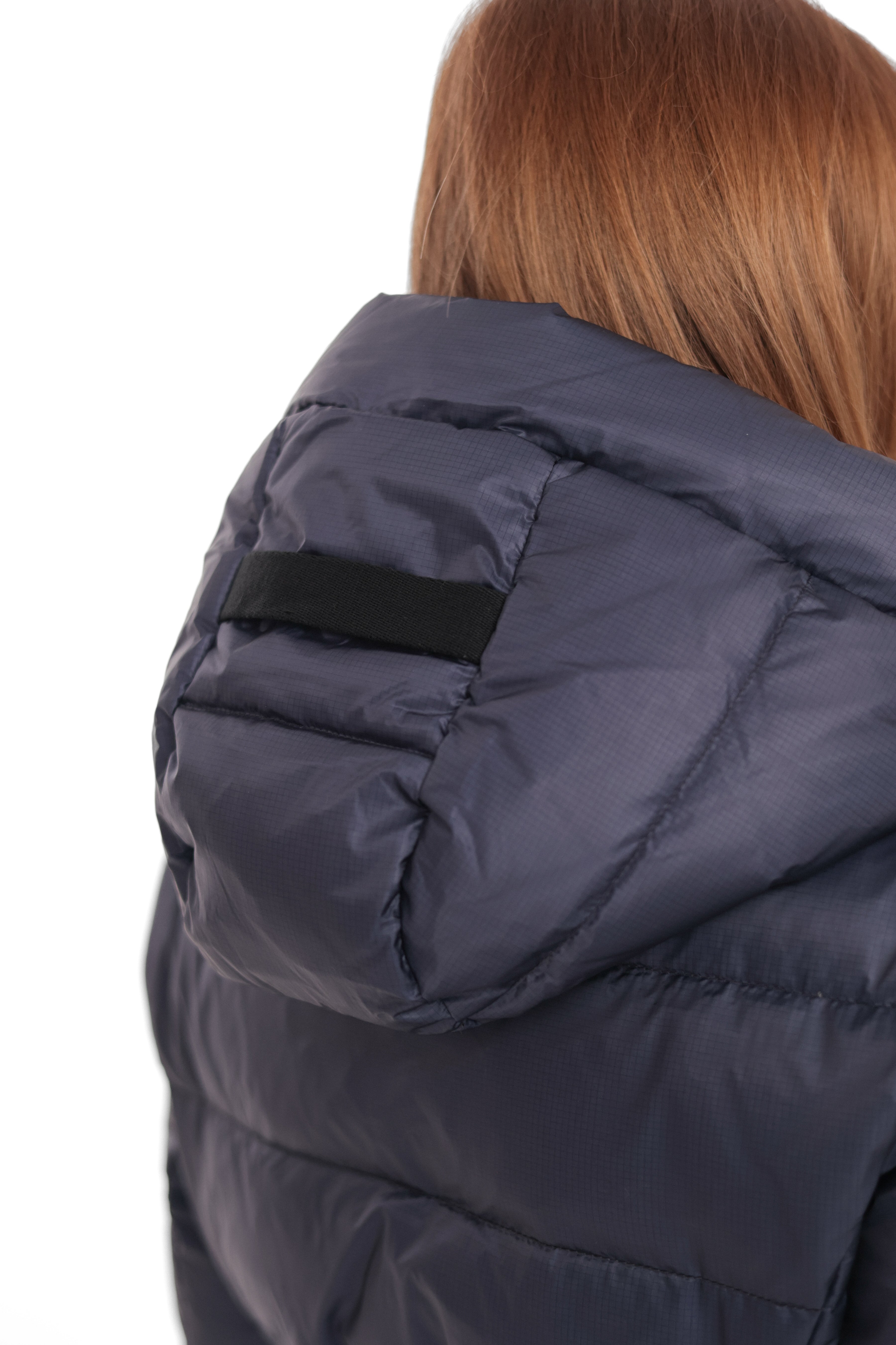 Cyrus Genuine Fur Trim Down Fill Coat in Navy