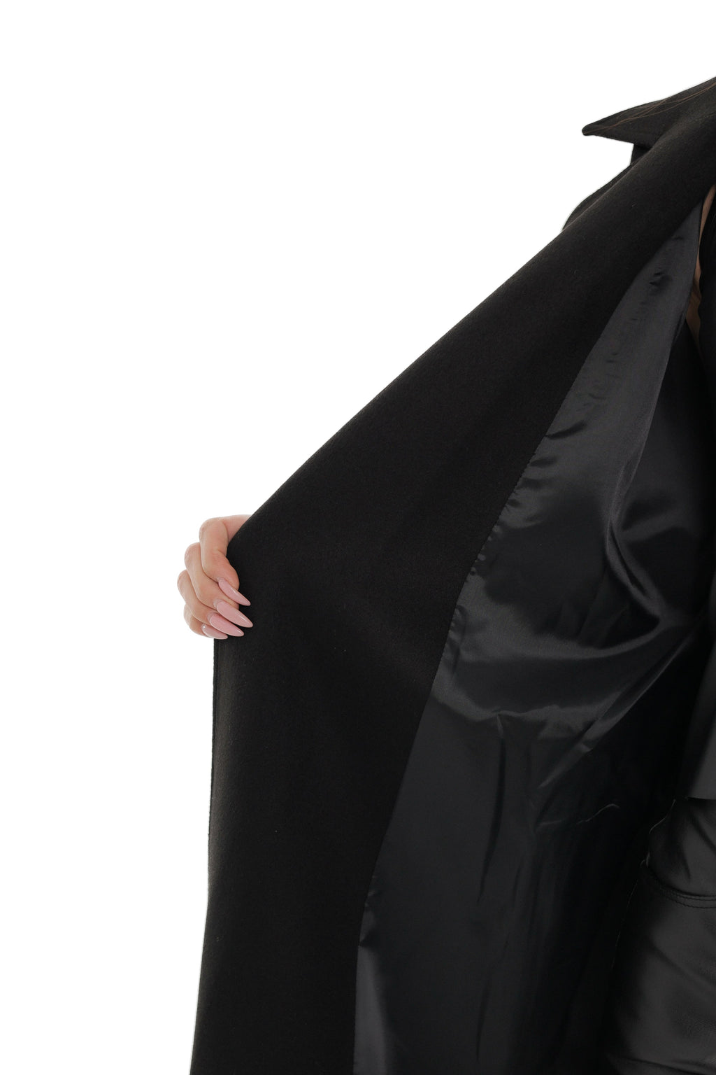 Eileen Cashmere Blend Longline Vest in Black