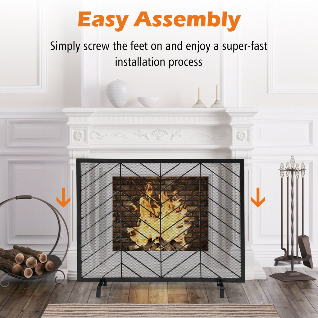 38 x 31 Inch Single Panel Fireplace Screen