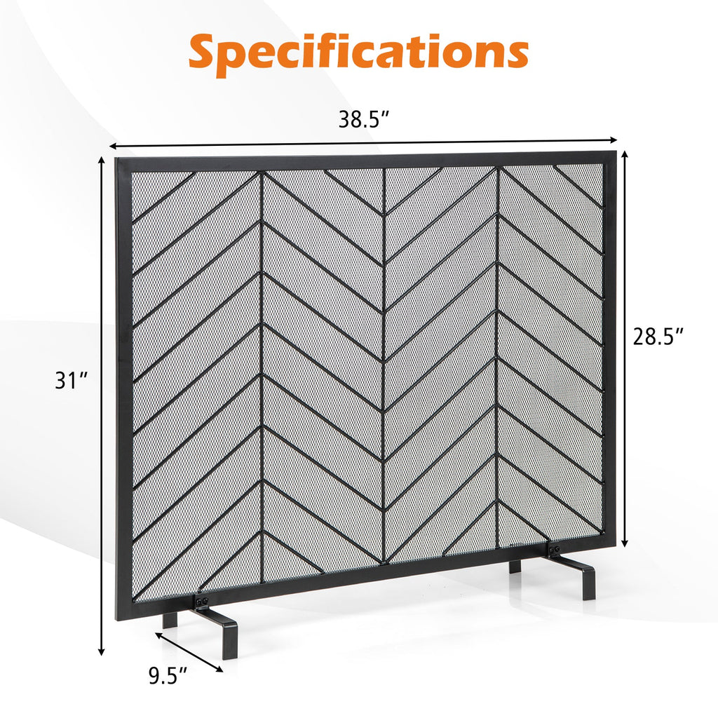 38 x 31 Inch Single Panel Fireplace Screen