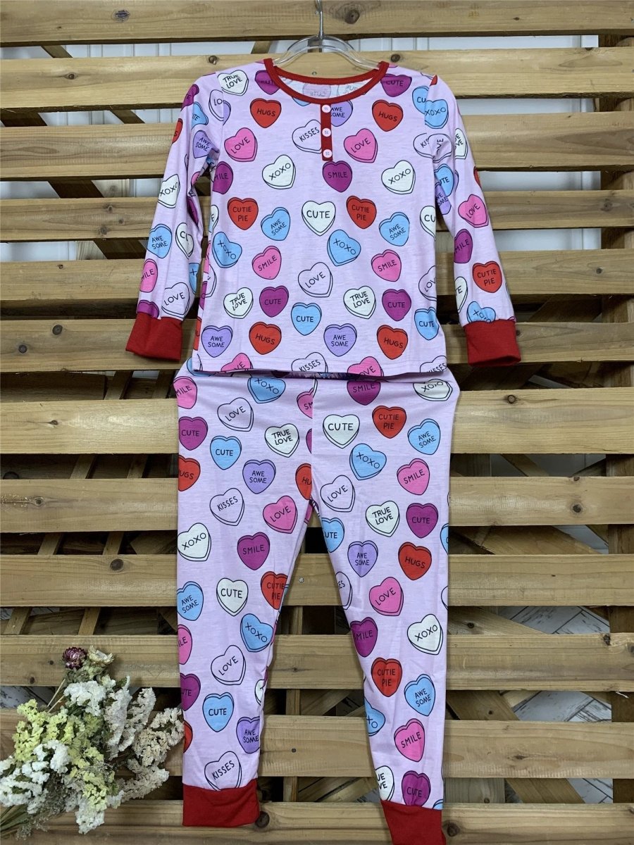 Valentine's Day Love Print Pajamas - Parent Child Matching Set