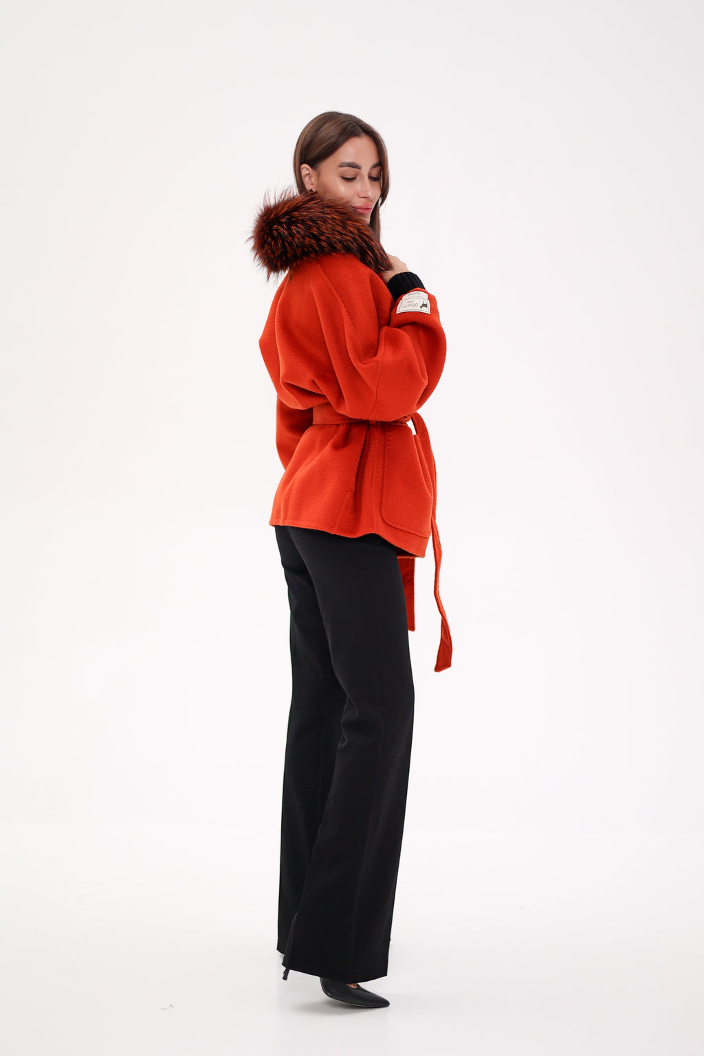 Saga®Furs Silver Fox Wool Alpaca Coat