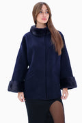 Genuine Mink Fur Virgin Wool Coat