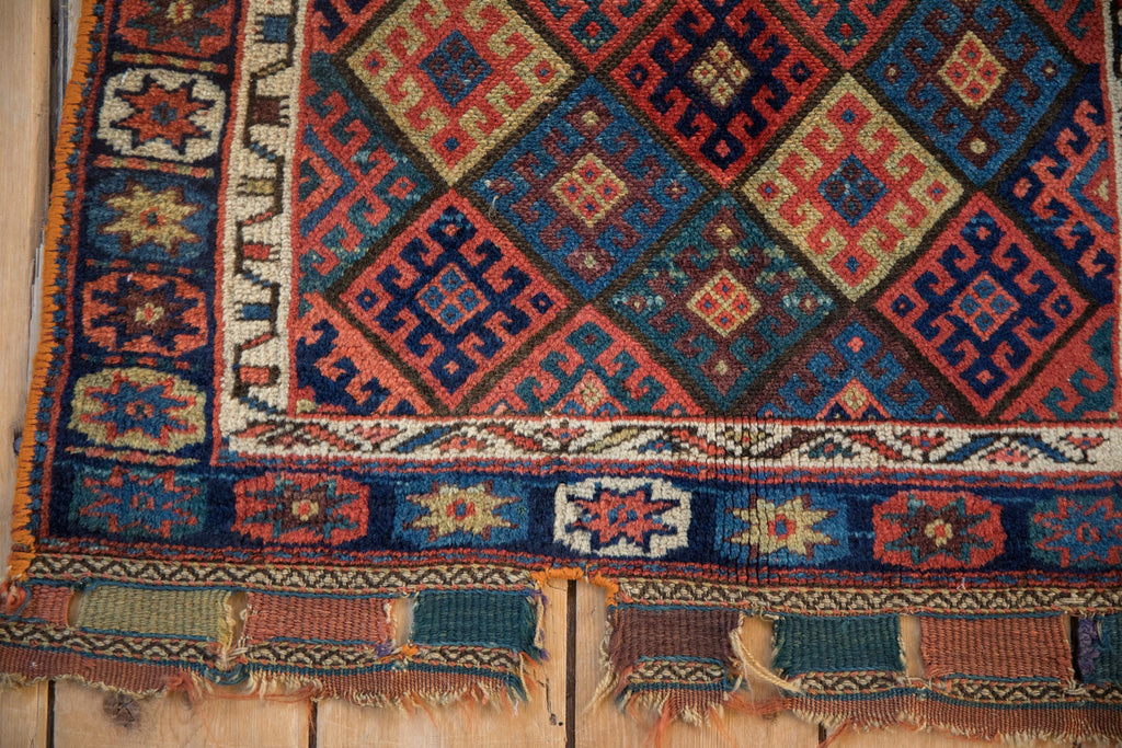 2x2.5 Antique Jaff Kurd Bag Face Square Rug Mat