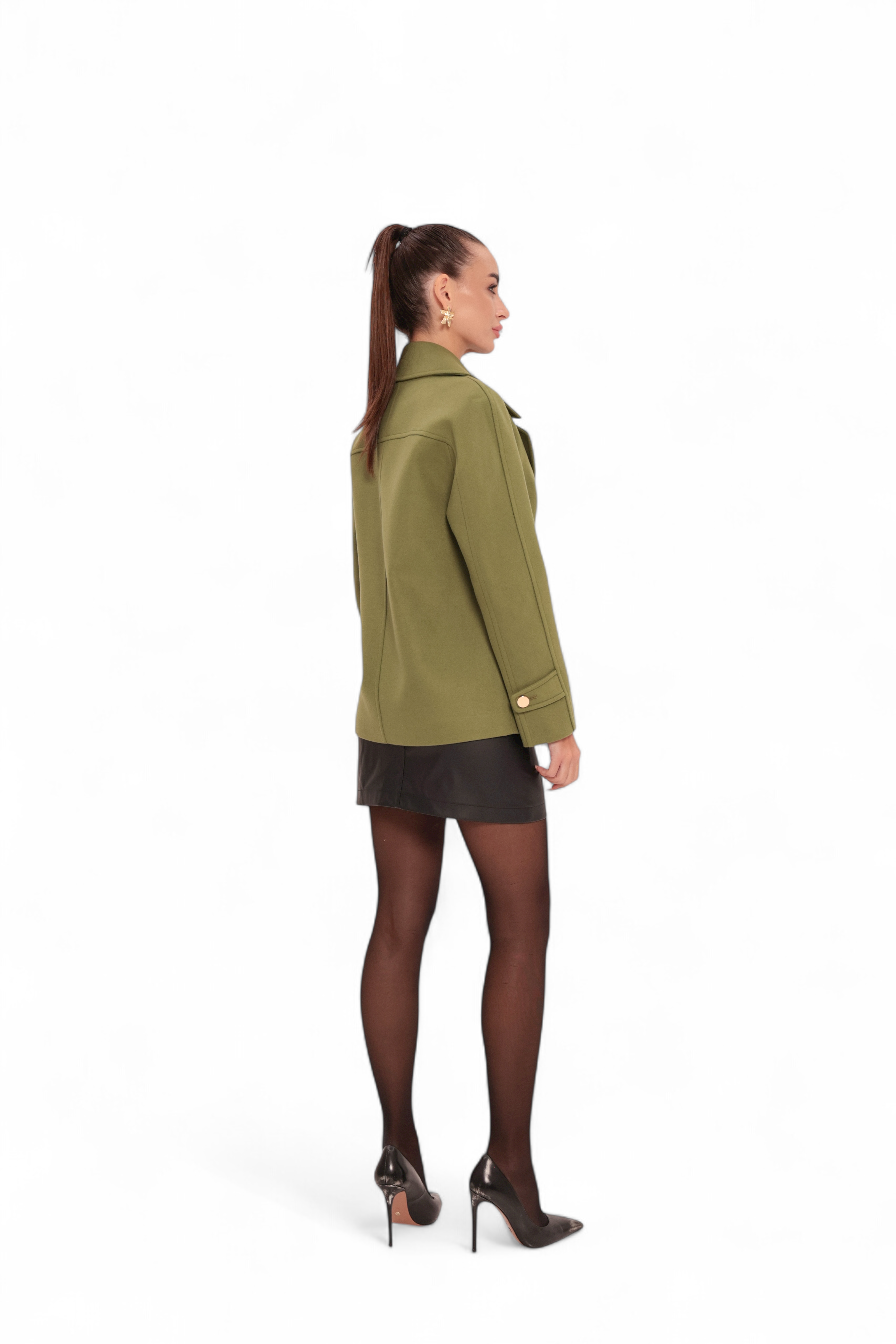 Sorrento Cashmere Blend Coat in Olive