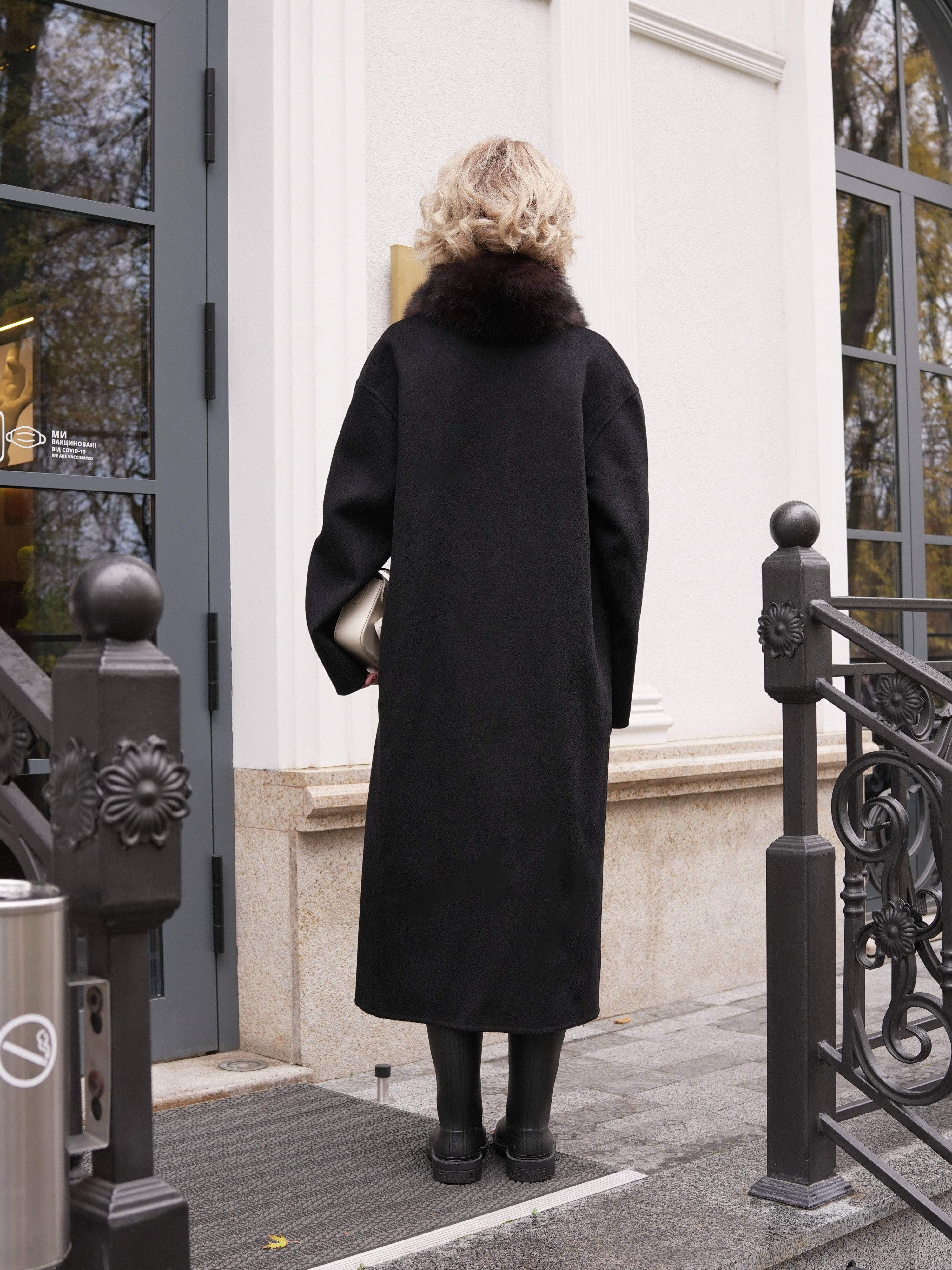 Brackley Genuine Polar Fox Fur Double Face Coat