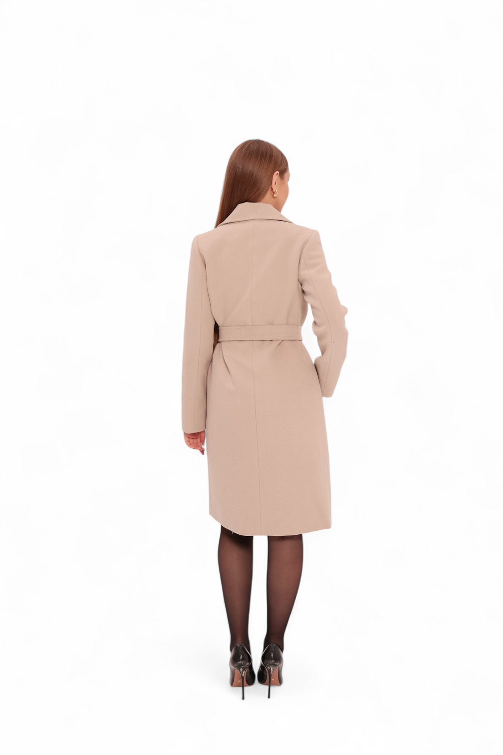 Windsor Classic Wraparound Cashmere Blend Overcoat in Beige