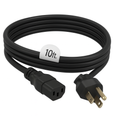 Anderic Universal 10 Foot AC AWG Power Cable | 3 Prong | 3 Prong Female - 10FT3PPC