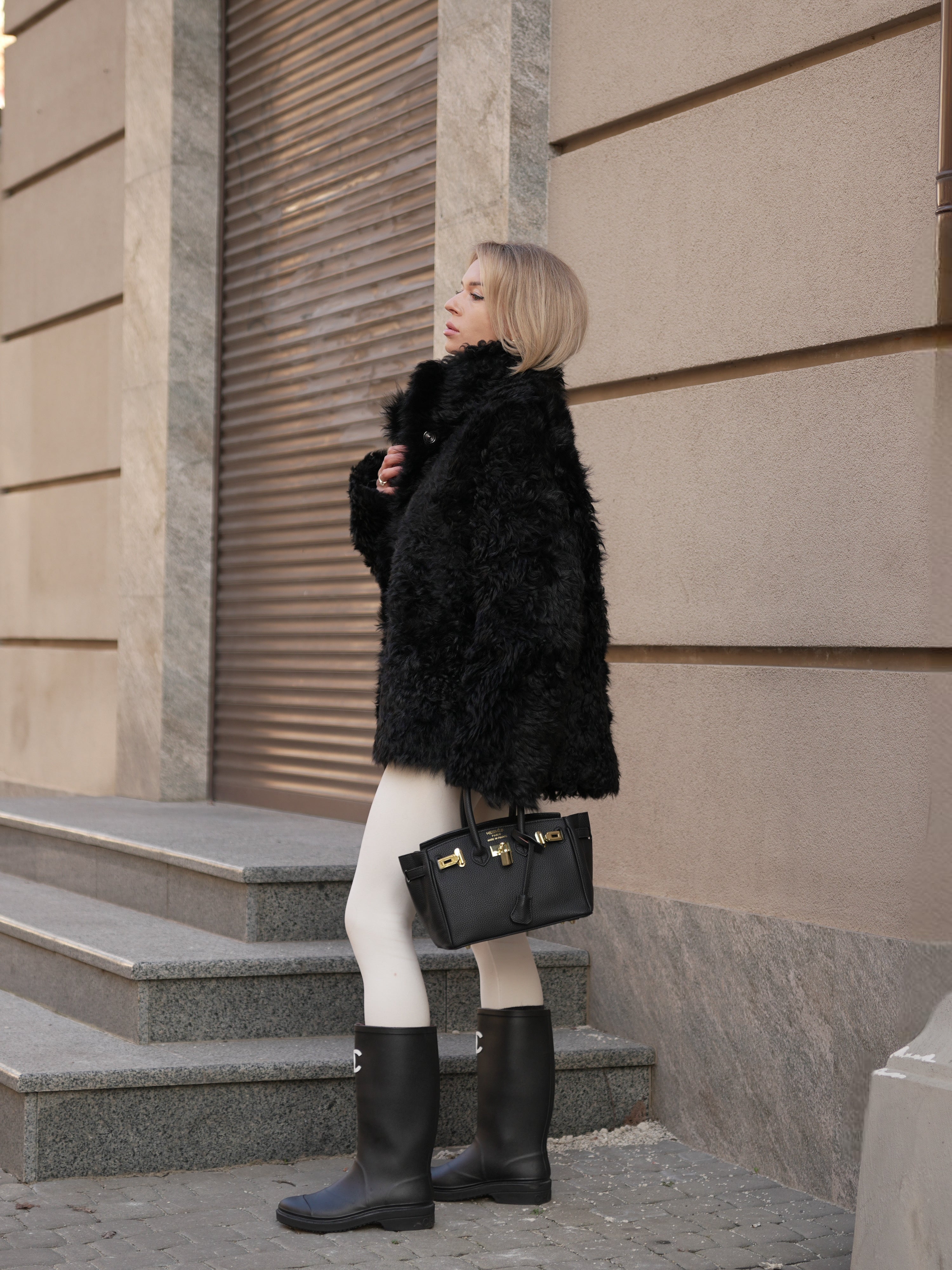 Genuine Tigrado Curly Shearling Coat