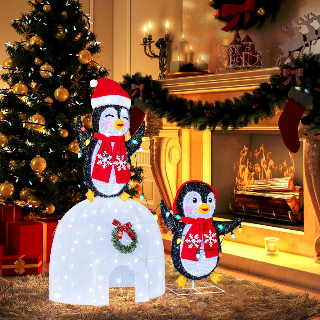 3D Pre-Lit Indoor Outdoor Xmas Holiday with 170 Cold-White LED Lights for Home