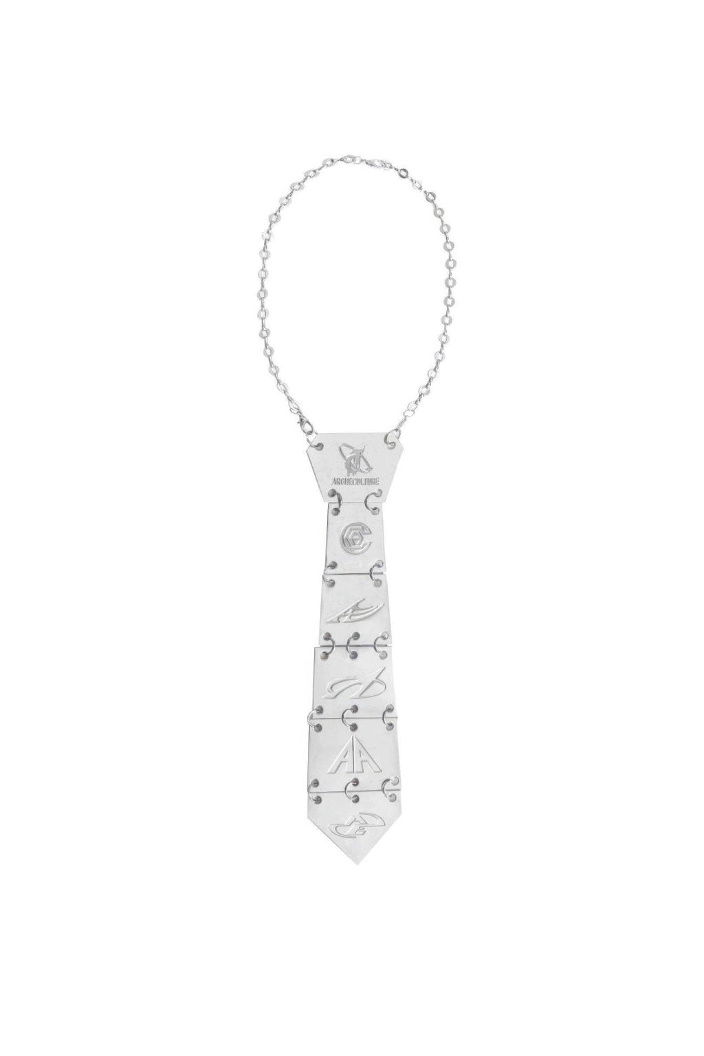 3D Spine-Inspired Metal Tie Necklace for a Bold, Modern Look