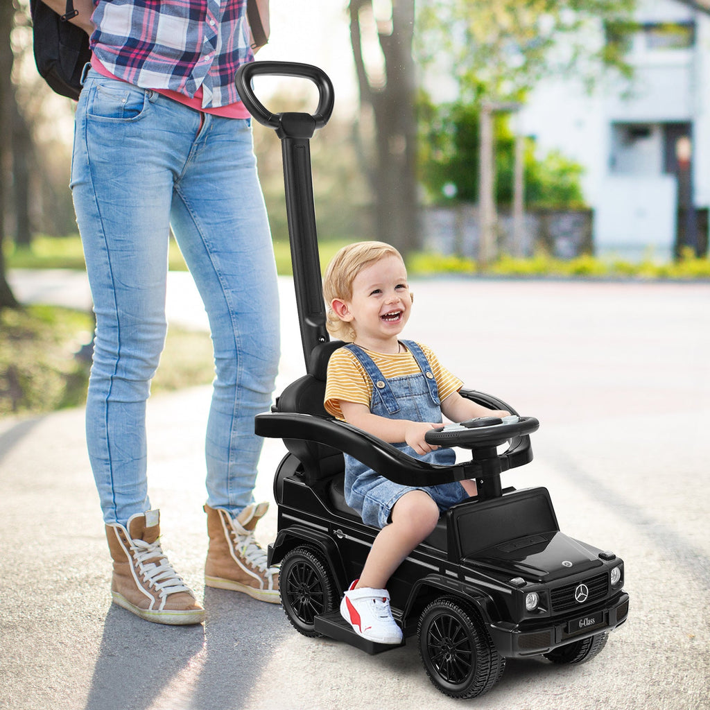 3-In-1 Ride on Push Car Mercedes Benz G350 Stroller Sliding Car with Canopy