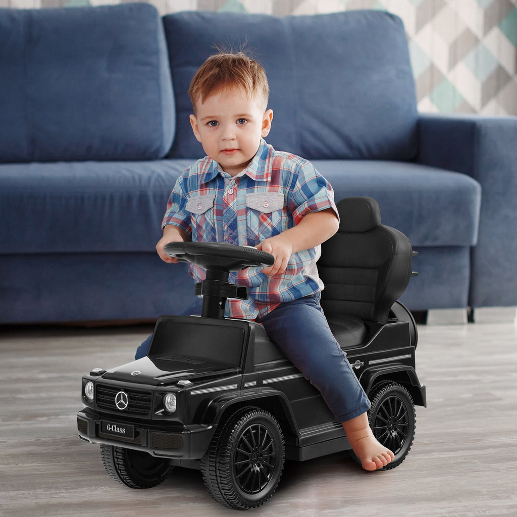 3-In-1 Ride on Push Car Mercedes Benz G350 Stroller Sliding Car with Canopy