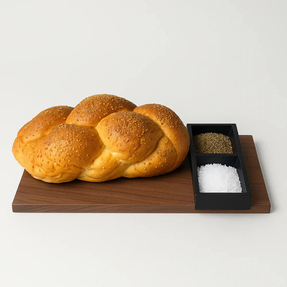 Luxury Wooden Challah Board with Concrete – Espresso Series