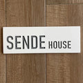Personalized door sign with names for engraving in clean white concrete - Snow series